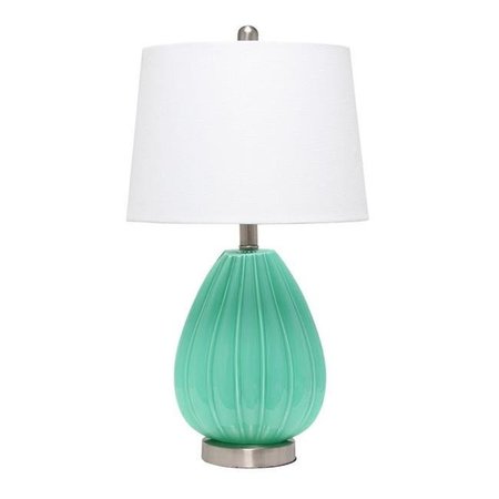 ELEGANT GARDEN DESIGN Elegant Designs LT3320-SEA Creased Table Lamp with Fabric Shade; Seafoam LT3320-SEA